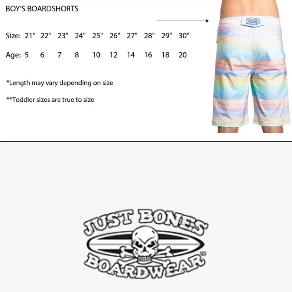 New Just Bones‎ Kids Pink and Blue Board Shorts with Drawstring Waist - 23B